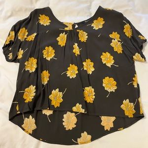 Crepe fabric Madewell floral shirt
